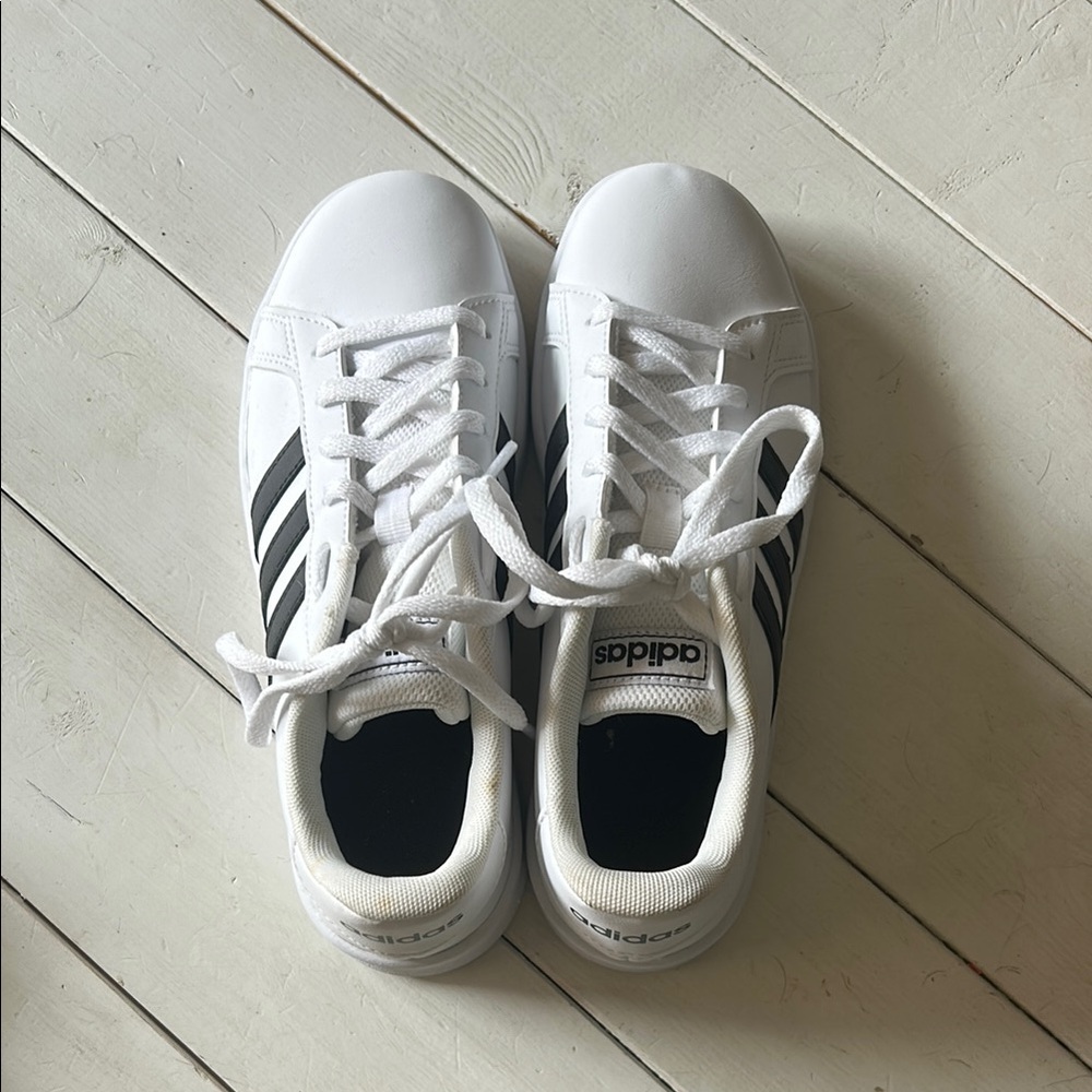 Adidas Kids White and Black Sneakers